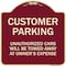 Signmission Designer Series-Unauthorized Cars Will Be Towed Away At Owners Expense, 18" L, 18" H, BU-1818-9747 A-DES-BU-1818-9747 - alternate 1
